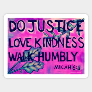 Do Justice Love Kindness Walk Humbly (Purple) Sticker